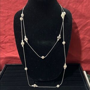 Chic Silver Beaded Necklace